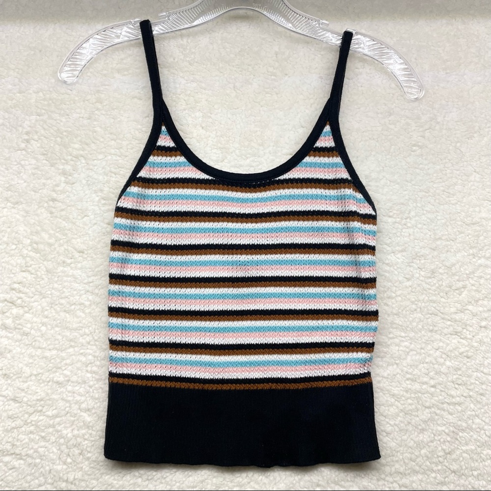 Y2K Crop Tank Top- Stripe- Forever 21- Size Small